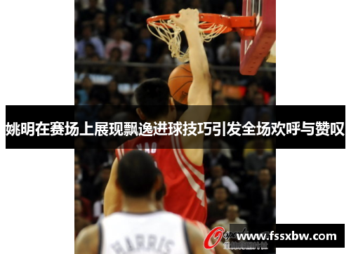 姚明在赛场上展现飘逸进球技巧引发全场欢呼与赞叹